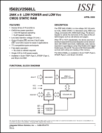 IS62LV2568LL-70TI datasheet: 256K x 8 low power and low Vcc CMOS static RAM IS62LV2568LL-70TI