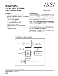 IS62LV256L-20TI datasheet: 32K x 8 low voltage CMOS static RAM IS62LV256L-20TI