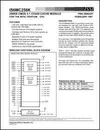 IS6MC256K-60 datasheet: 256KB CMOS 3.1 COASt cache module for the intel pentium CPU IS6MC256K-60