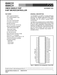 IS80C51-12W datasheet:  CMOS single chip 8-bit microcontroller IS80C51-12W
