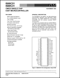 IS80C31-40PQ datasheet:  CMOS single chip 8-bit microcontroller IS80C31-40PQ