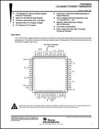 TNETE2201APJD datasheet:  1.25-GIGABIT ETHERNET TRANSCEIVER TNETE2201APJD