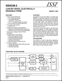 IS93C56-3PI datasheet: 2,048-bit serial electrically erasable PROM IS93C56-3PI