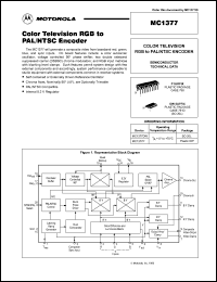 MC1377P datasheet: Color television RGB to PAL/NTSC encoder MC1377P