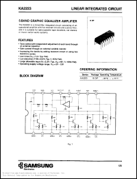 KA2223 datasheet: Linear integrated circuit.5-band graphic equalizer amplifier KA2223