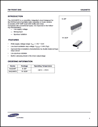 KA22497 datasheet: Monolithic integrated circuit for the FM front end KA22497