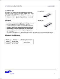 KS9801 datasheet: Infraed remocon receiver KS9801