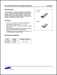 KA22136D datasheet: Dual pre-power AMP with volume controller KA22136D