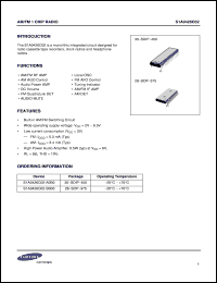 S1A0426C02-S0B0 datasheet: AM/FM 1 chip radio S1A0426C02-S0B0