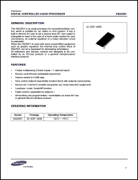 KB22501 datasheet: Digital controlled audio processor KB22501