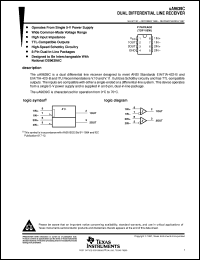 UA9639CD datasheet:  DUAL DIFFERENTIAL LINE RECEIVER UA9639CD