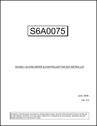 S6A0075 datasheet: 100seg/34com driver & controller for dot matrix LCD S6A0075