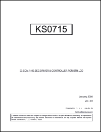 KS0715UM-L4CC datasheet: 33com/100seg driver & controller for STN LCD KS0715UM-L4CC