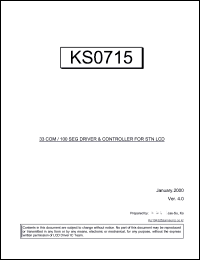 KS0715UM-H0CC datasheet: 33com/100seg driver & controller for STN LCD KS0715UM-H0CC