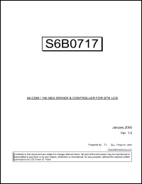 S6B0717X01-xxX0 datasheet: 55com/100seg driver & controller for STN LCD S6B0717X01-xxX0