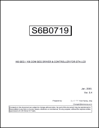 S6B0719 datasheet: 160seg/105com driver & controller for STN LCD S6B0719
