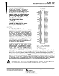 SN75LBC971ADL datasheet:  SCSI DIFFERENTIAL CONVERTER-DATA PRODUCT PREVIEW SN75LBC971ADL