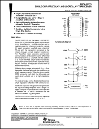 SN75LBC775DW datasheet:  SINGLE-CHIP APPLETALK(TM) AND LOCALTALK(TM) TRANSCEIVER SN75LBC775DW