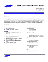 S524C20D11 datasheet: 1K-bit serial EEPROM S524C20D11