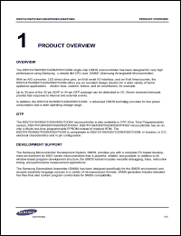 KS57C4304 datasheet: Single-chip CMOS microcontroller. 265 x 4-bit RAM, 4,096 x 8-bit ROM. KS57C4304