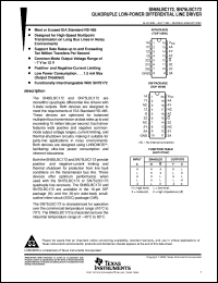 SN75LBC172DW datasheet:  QUADRUPLE LOW-POWER DIFFERENTIAL LINE DRIVER SN75LBC172DW