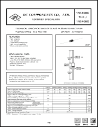 1N5408G datasheet: Glass passivated rectifier 1N5408G