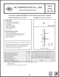 1N4148 datasheet: High speed switching diode 1N4148