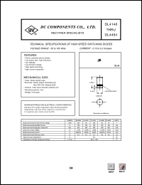 DL4448 datasheet: 150 mA fast recovery rectifier DL4448