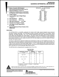 SN75ALS193D datasheet:  QUADRUPLE DIFFERENTIAL LINE RECEIVER SN75ALS193D