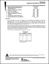 SN75ALS192D datasheet:  QUADRUPLE DIFFERENTIAL LINE DRIVER SN75ALS192D