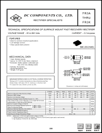 FR3B datasheet: 3.0A surface mount super fast recovery rectifier FR3B