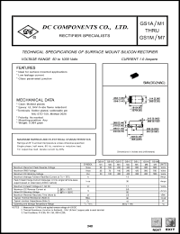 GS1B datasheet: 1.0A surface mount silicon rectifier GS1B