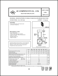 KBPC1001 datasheet: 10A single-phase silicon bridge rectifier KBPC1001