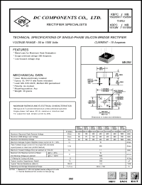 KBPC15005W datasheet: 15A single-phase silicon bridge rectifier KBPC15005W