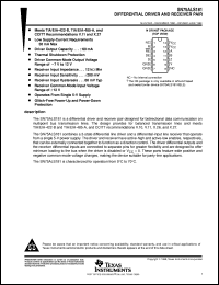 SN75ALS181NS datasheet:  DIFFERENTIAL DRIVER AND RECEIVER PAIR SN75ALS181NS