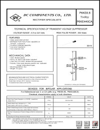 P6KE7.5 datasheet: 7.65- 8.25V transient voltage suppressor P6KE7.5
