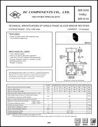 BR102 datasheet: 1.0A single-phase silicon bridge rectifier BR102