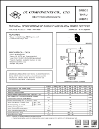 BR805 datasheet: 8.0A single-phase silicon bridge rectifier BR805