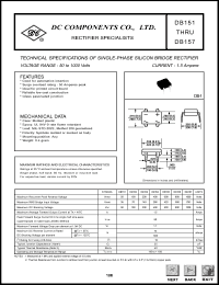 DB151 datasheet: 1.5A single-phase silicon bridge rectifier DB151