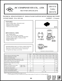 DB157S datasheet: 1.5A single-phase surface mount bridge rectifier DB157S