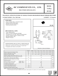 B8S datasheet: 0.5A single-phase mini surafce mount bridge rectifier B8S