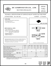 ER3A datasheet: 3.0A surafce mount super fast rectifier ER3A