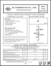 SA7.5A datasheet: 38.8 Amp transient voltage suppressor SA7.5A