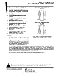 SN75ALS1178NSR datasheet:  DUAL DIFFERENTIAL  DRIVERS AND RECEIVERS SN75ALS1178NSR