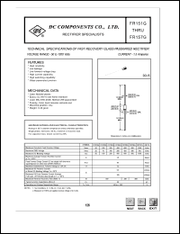 FR151G datasheet: 1.5 mA fast recovery glass passivated rectifier FR151G