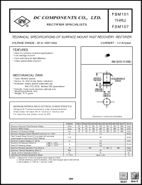 FSM105 datasheet: 1.0 mA surface mount fast recovery rectifier FSM105