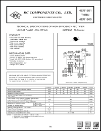 HER1602 datasheet: 16 mA high efficiency rectifier HER1602