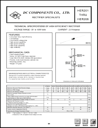 HER201 datasheet: 2.0 mA high efficiency rectifier HER201