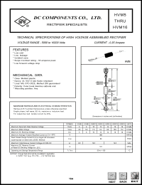 HVM16 datasheet: 0.35 mA high voltage assemblied rectifier HVM16