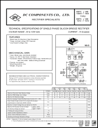 MB154 datasheet: 15 mA single-phase silicon bridge rectifier MB154